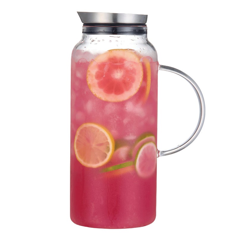 Purefold 68 Ounces Glass Pitcher with Lid, Hot/Cold Water jug for Coffee, Lemonade, Iced Sun Tea,Beverage, Milk - Image 1